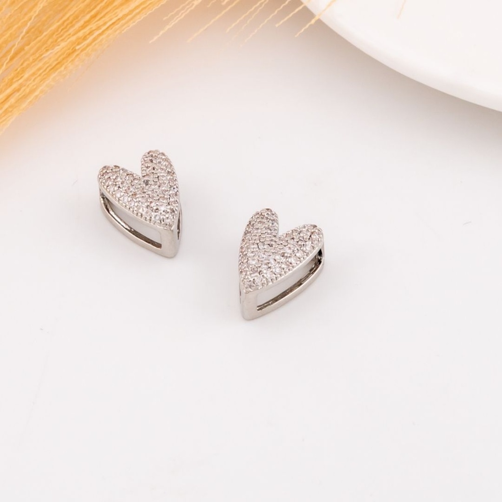 Separador de corazon con zirconias baño 18k plat