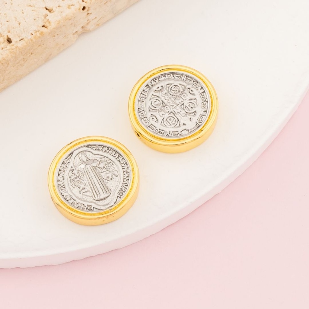 Separador san benito grande doble tono baño 18k