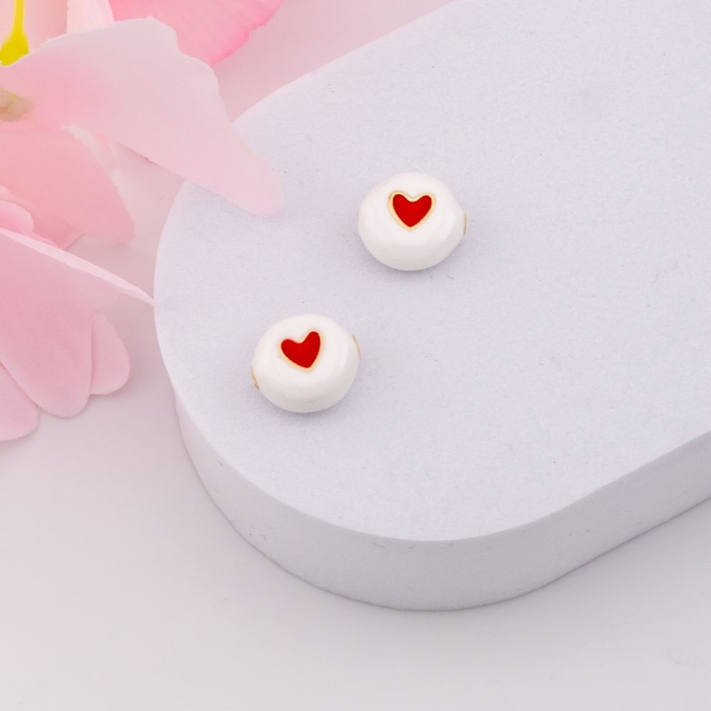 Separador de corazon redondo esmaltado baño 18k