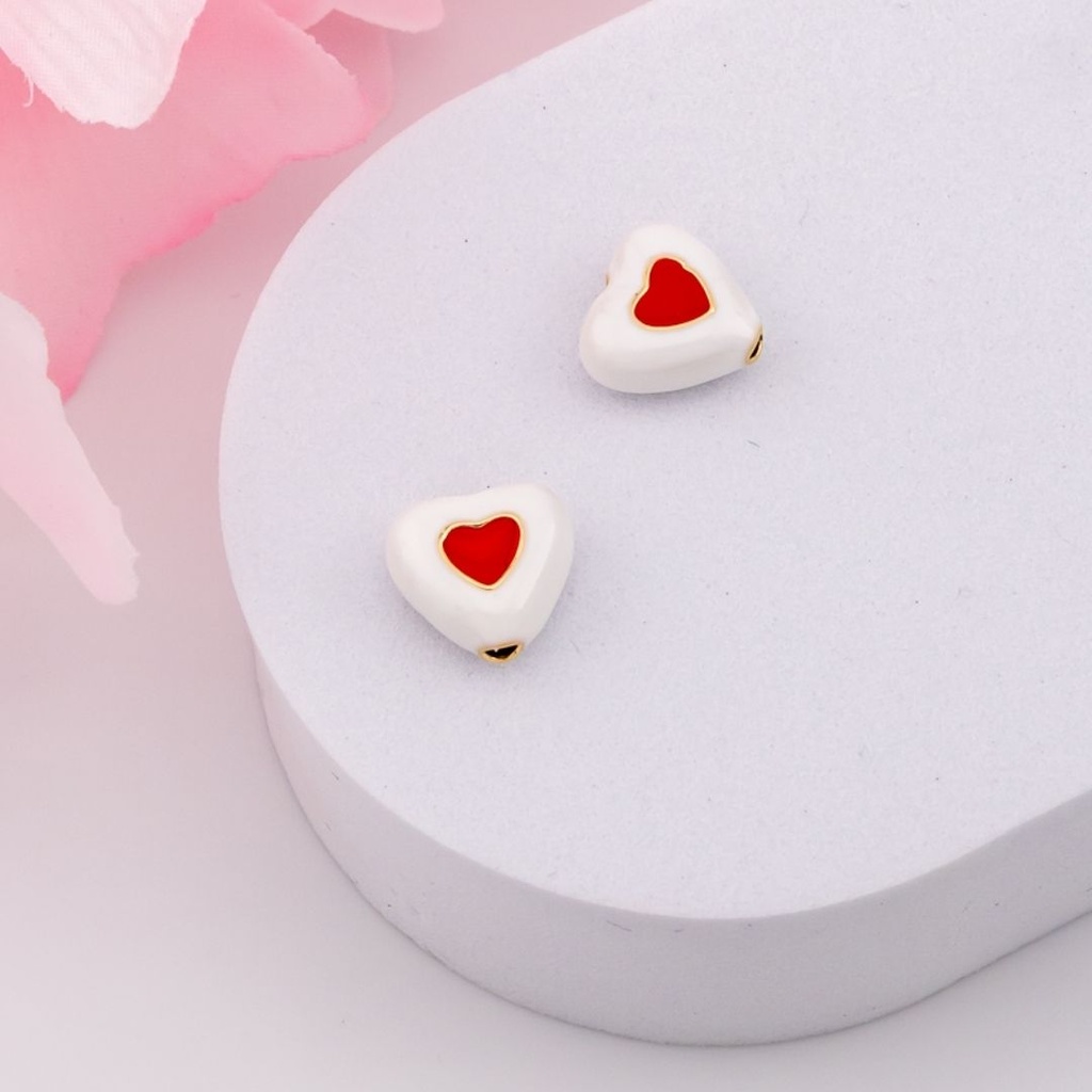 Separador de corazon esmaltado baño 18k