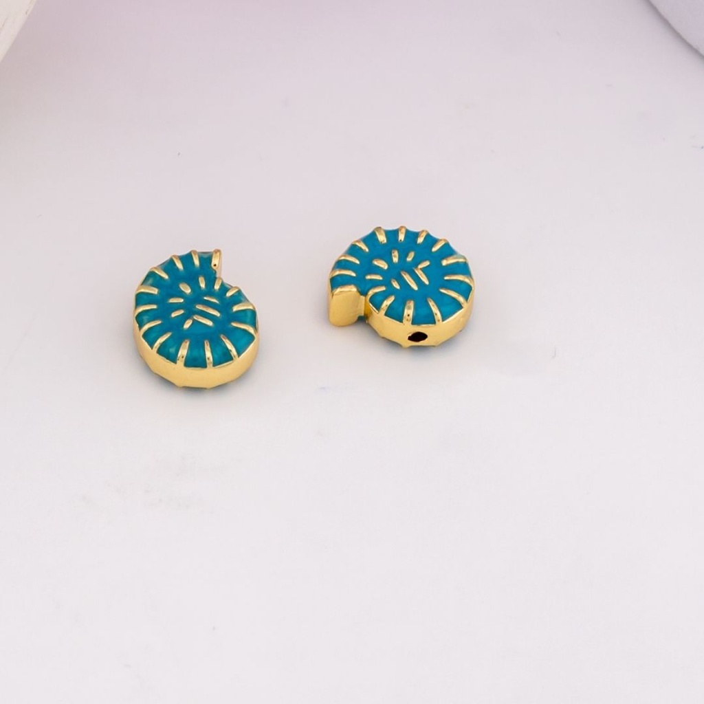 Separador de caracol esmaltado baño 18k turqueza