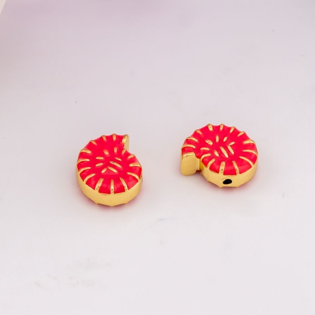 Separador de caracol esmaltado baño 18k rojo