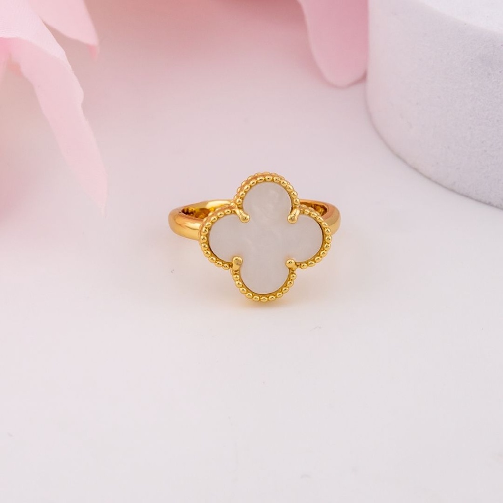 Anillo de trebol baño 18k AB