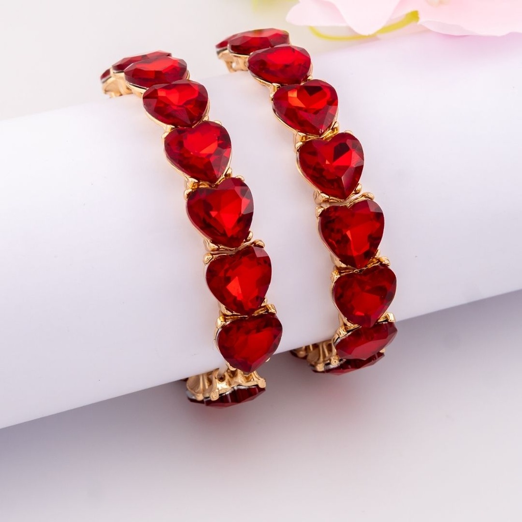 Pulsera elastica de corazones baño 18k 
