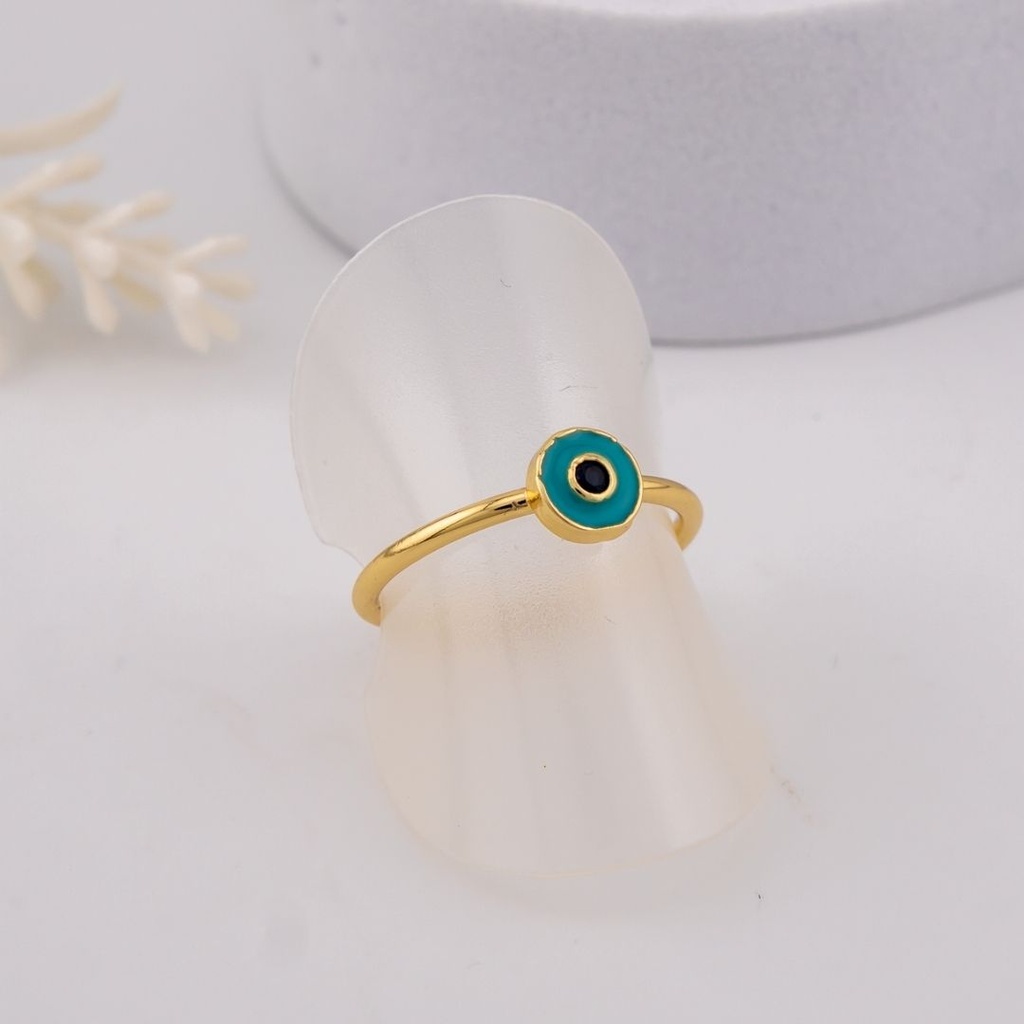 Anillo de ojo turco ajustable baño 18k