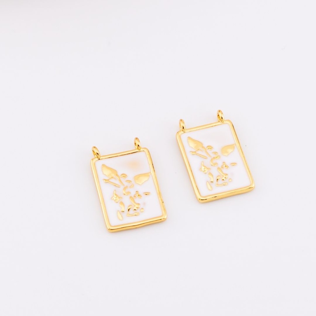 Dije medalla esmaltada baño 18k 