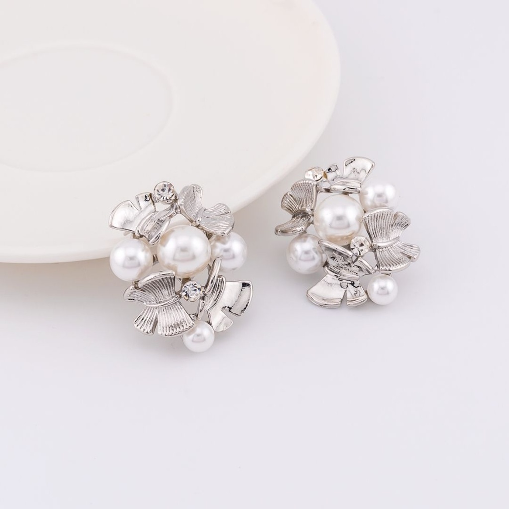 Aretes con perlas zirconias BAÑO 18K