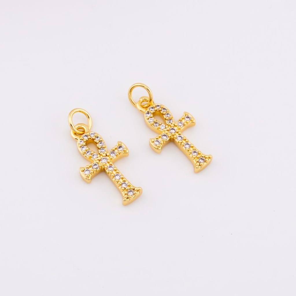 Dije cruz en micropave baño 18k