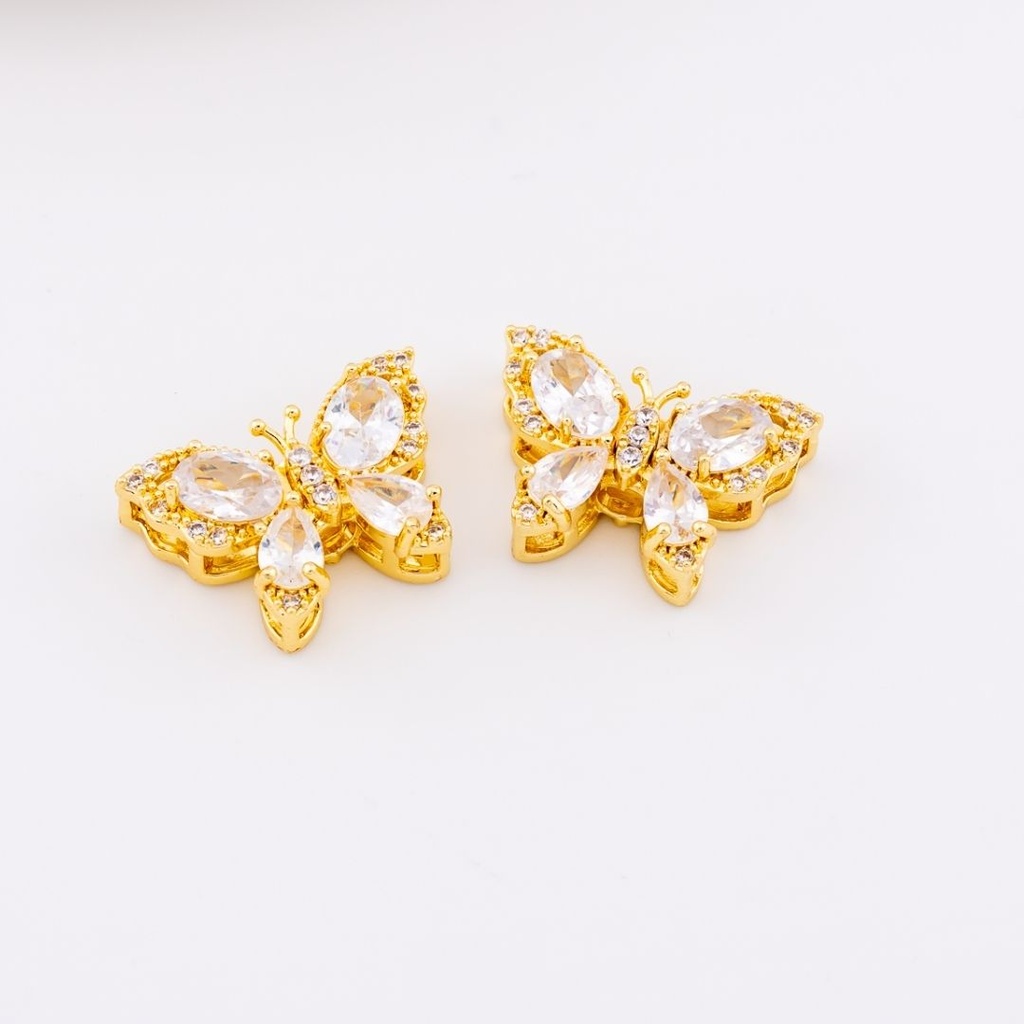 Separador mariposa en micropave cristal transparente baño 18k