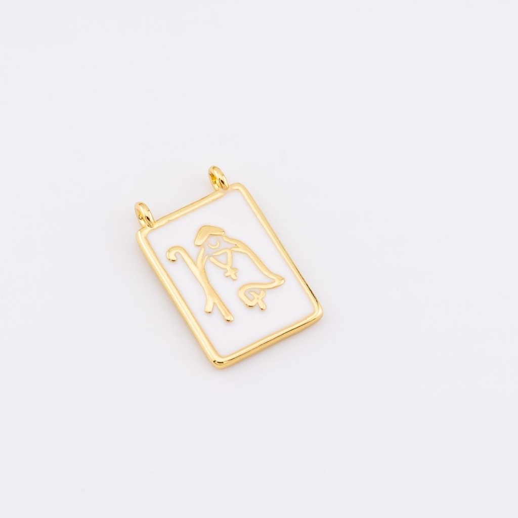 Dije medalla esmaltada baño 18k 