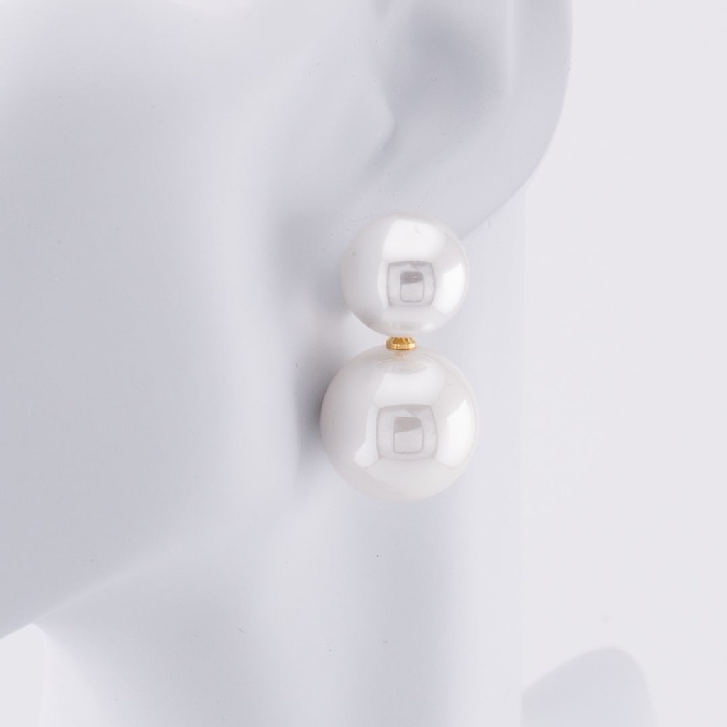 Aretes colgantes con perlas baño 18k