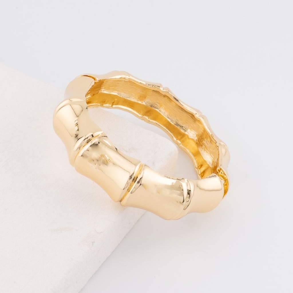 Pulsera Brazalete chunky solido baño 18k dorado