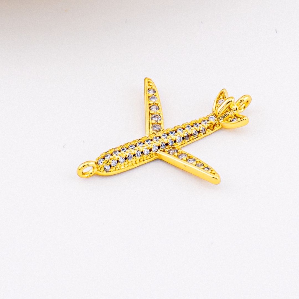 Enlace Avion micropave zirconia clear baño 18k