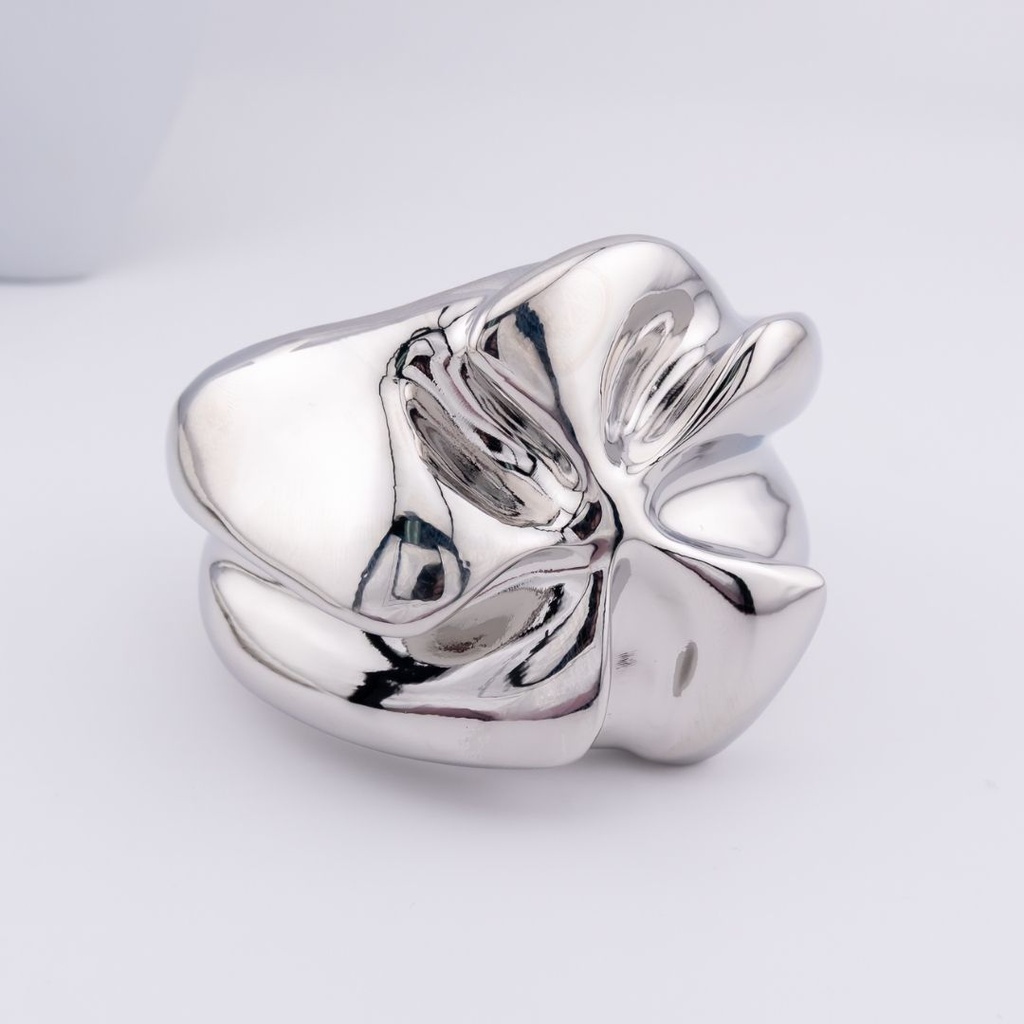 Pulsera brazalete chunky flor baño 18k