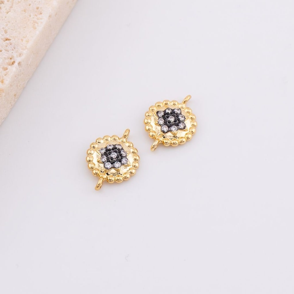 Enlace micropave ojo de turco baño de 18k