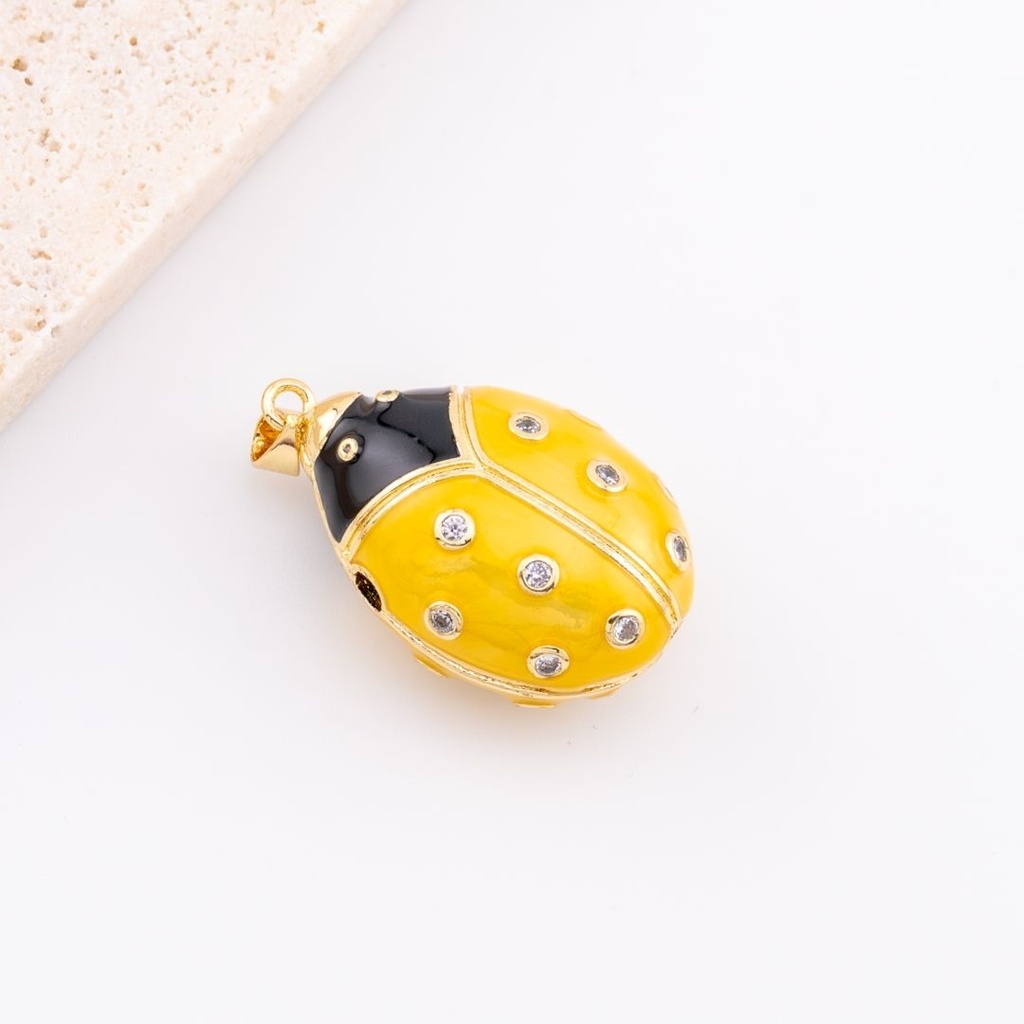 DIje  micropave  mariquita baño de 18k