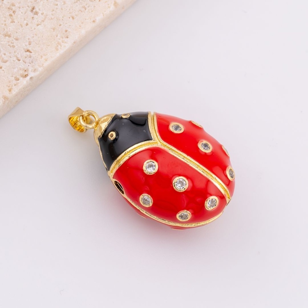 DIje  micropave  mariquita baño de 18k