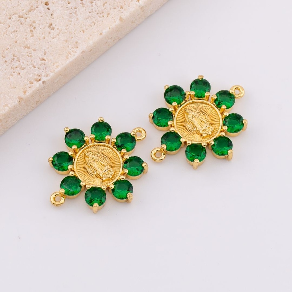 Enlace virgen micropave religioso con baño 18k