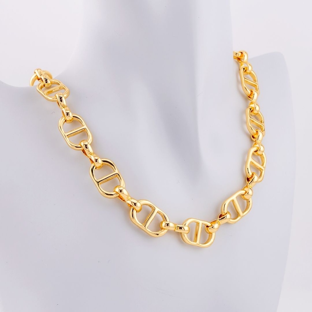 Collar eslabones baño 18k