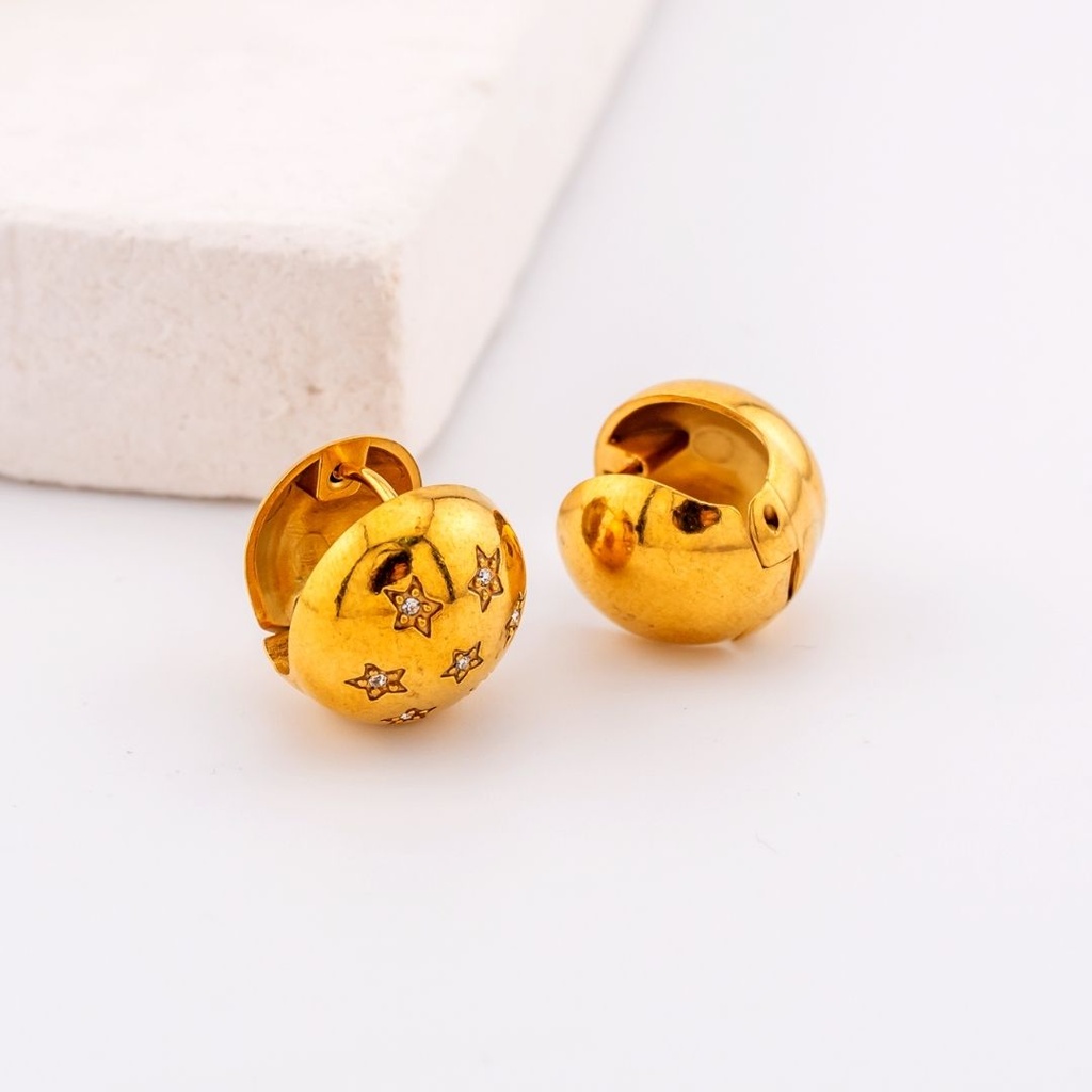 arete  hoop corazon acero inoxidable