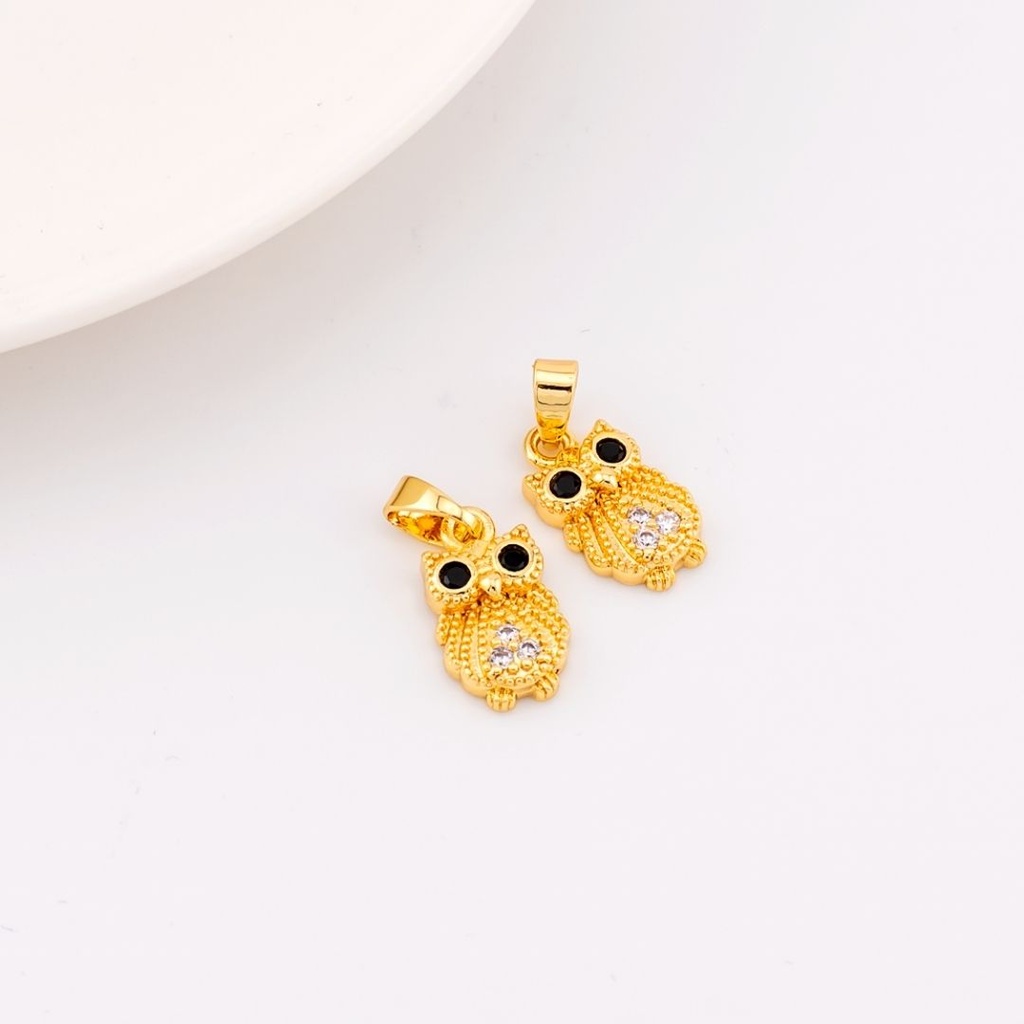 DIje buho con micropave baño de 18k