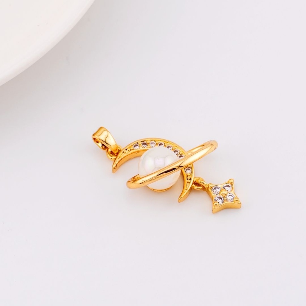 DIje sol luna y estralla con micropave baño de 18k