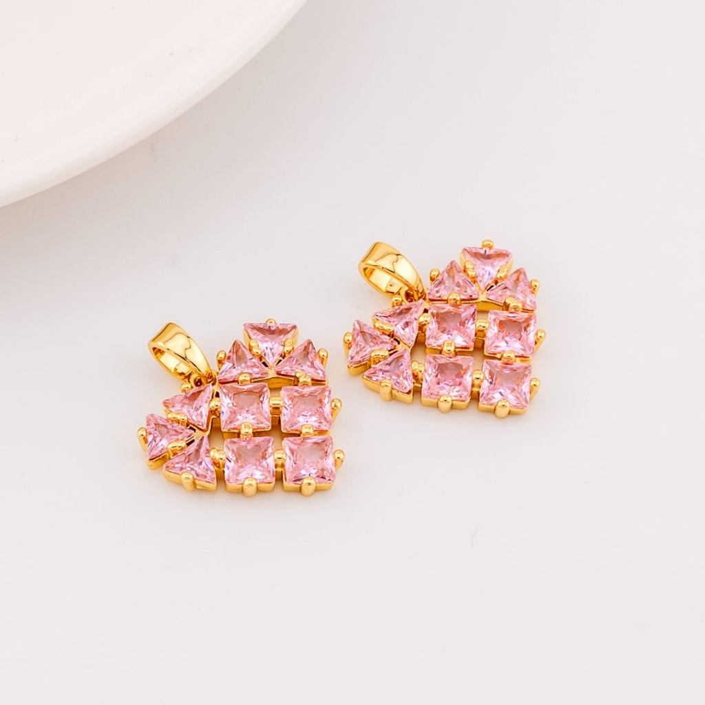 DIje corazon micropave baño de 18k