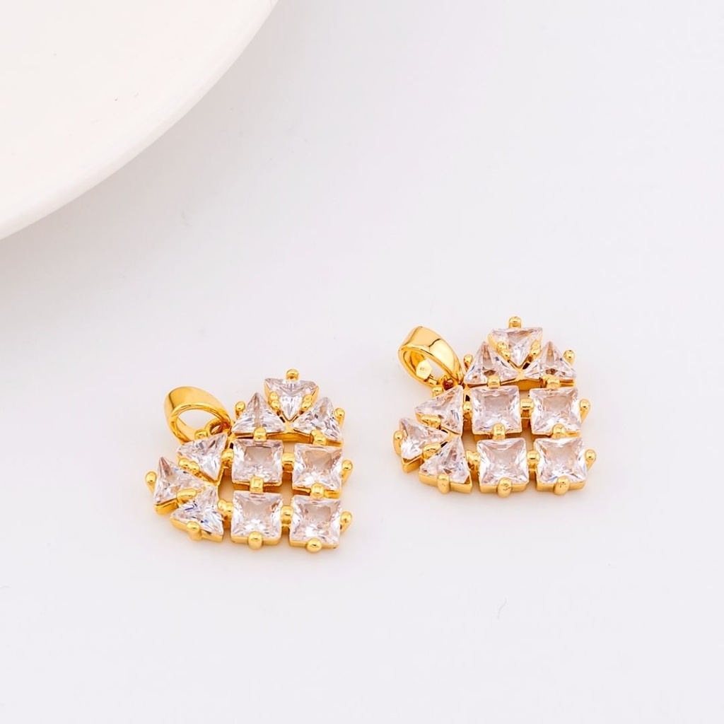 DIje corazon micropave baño de 18k