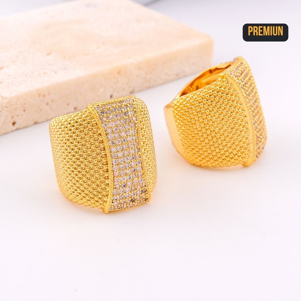 Anillos ajustable grande calidad premiun con zirconias aaa baño 18k