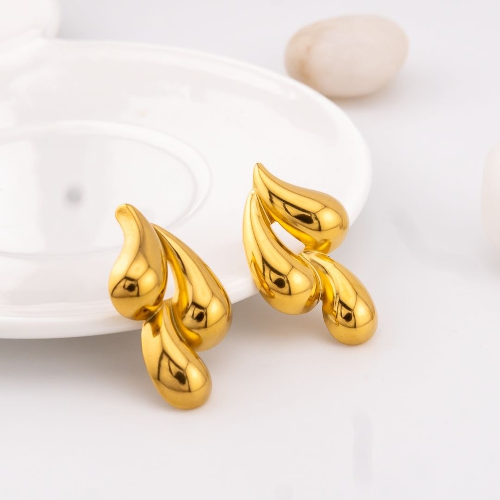 Aretes gota en acero inoxidable