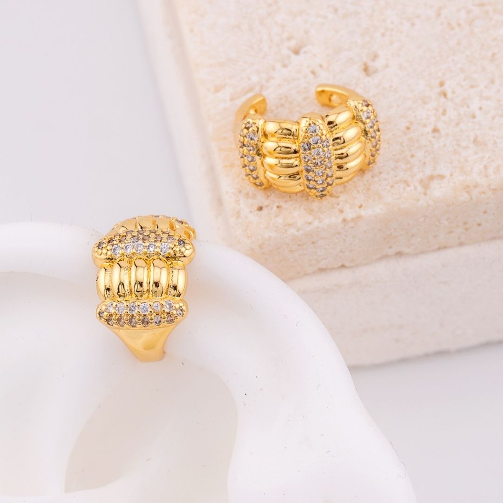 Aretes earcuff baño 18k