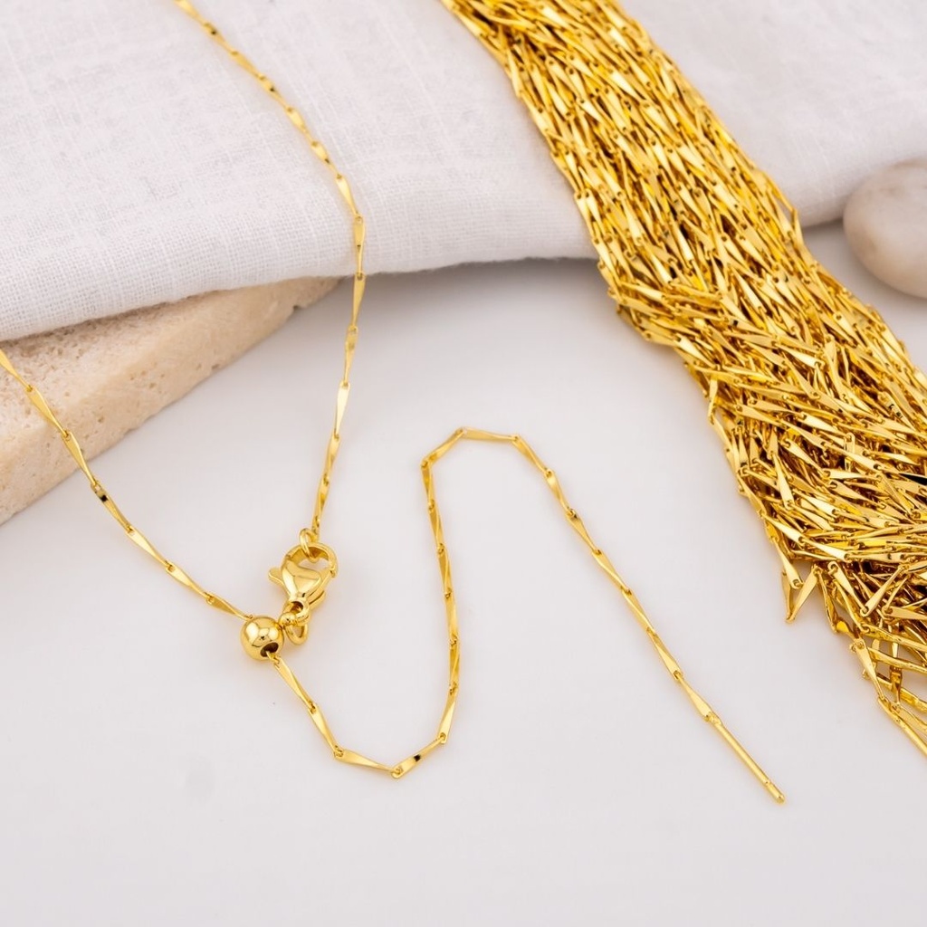 Cadena ajusttable punta de aguja baño 18k