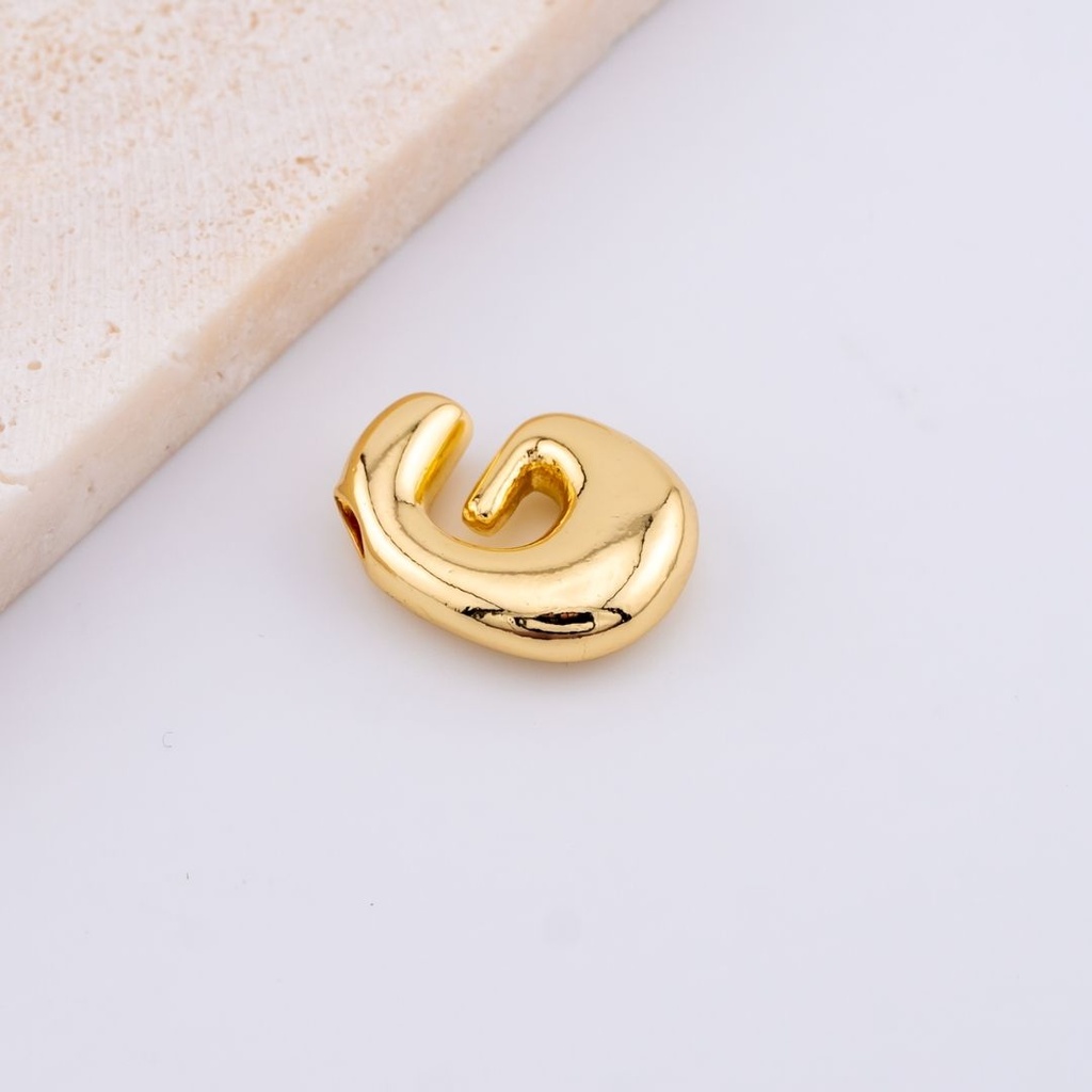 Dije letras del abecedario baño 18k letra G