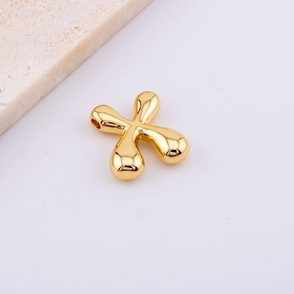 Dije letras del abecedario baño 18k letra X