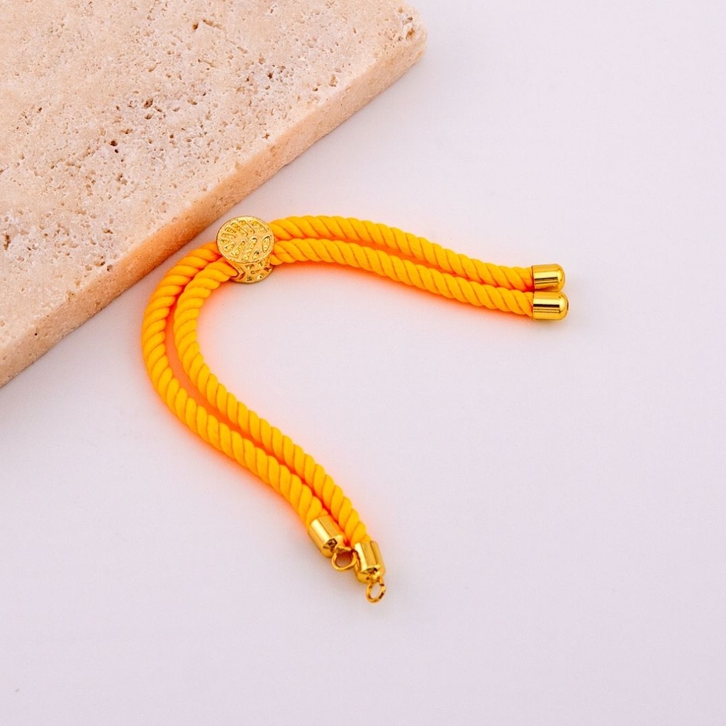  Pulsera ajustable de hilo trenzado baño 18k