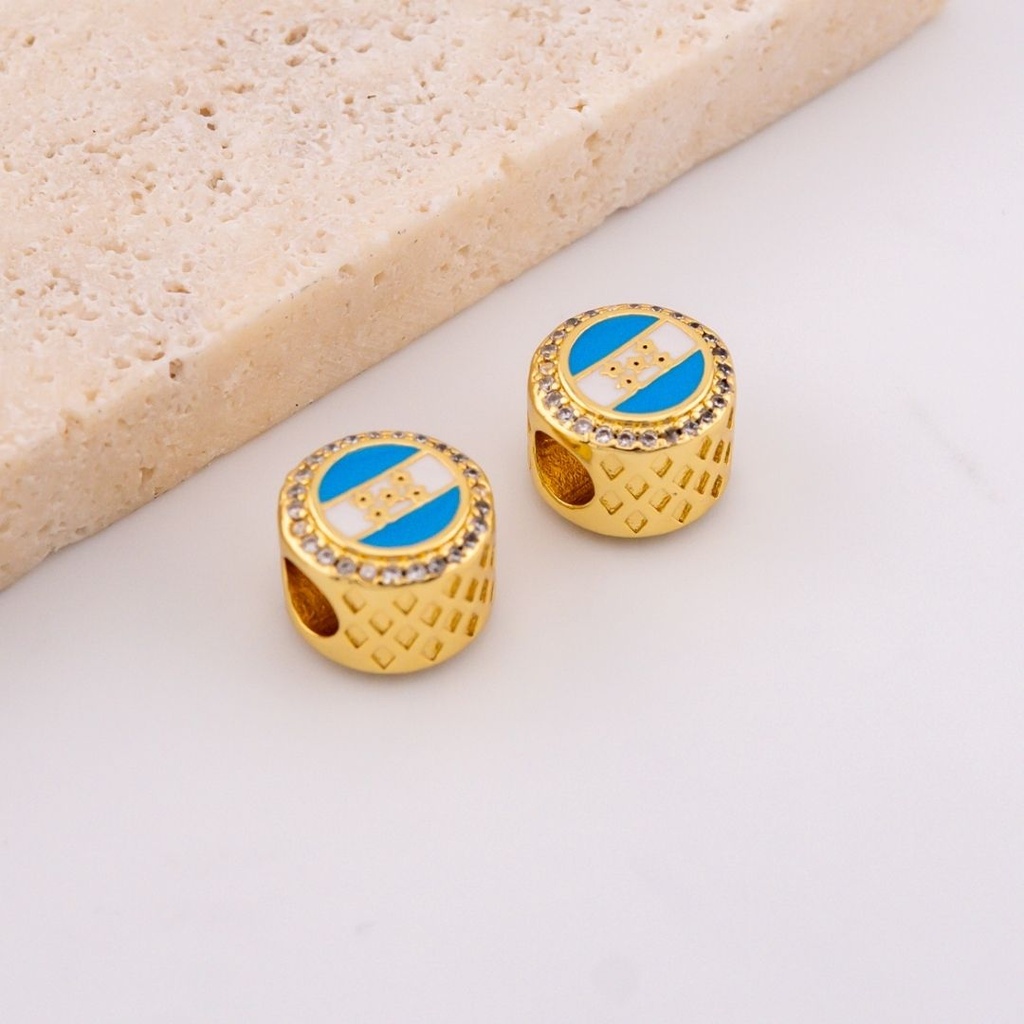  Separador HONDURAS forma redondo esmaltado micropave y baño 18k