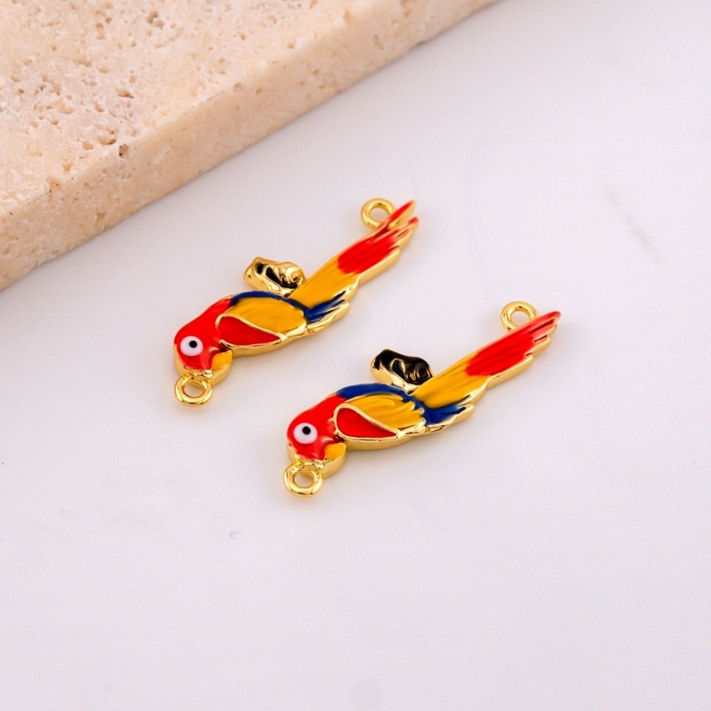 Enlace Guacamaya Honduras esmaltado y baño 18k