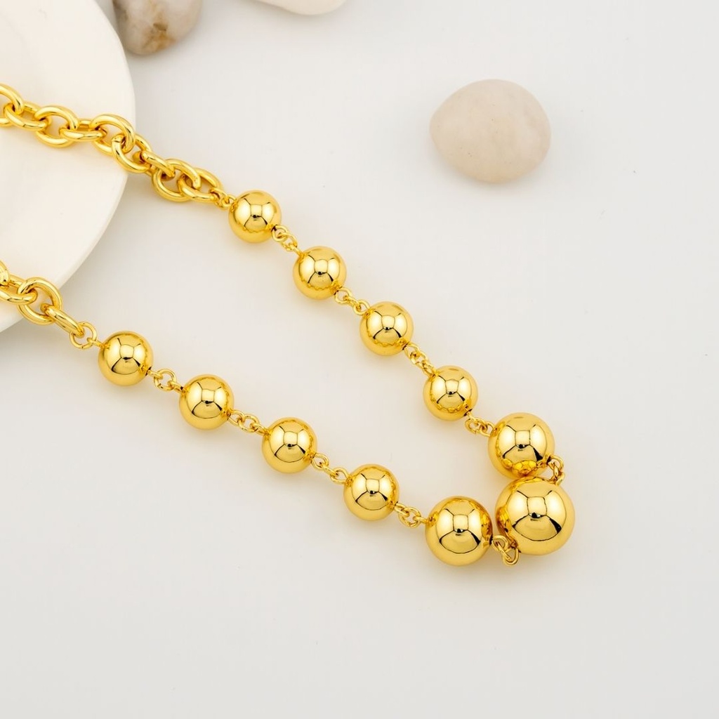 Collar con balines en baño 18k 