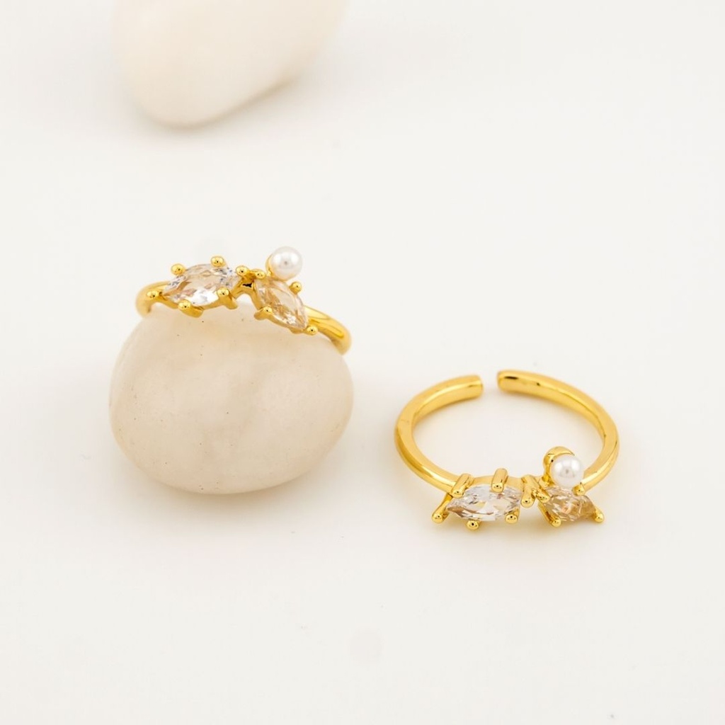 Anillo delgado ajustable  baño 18k 