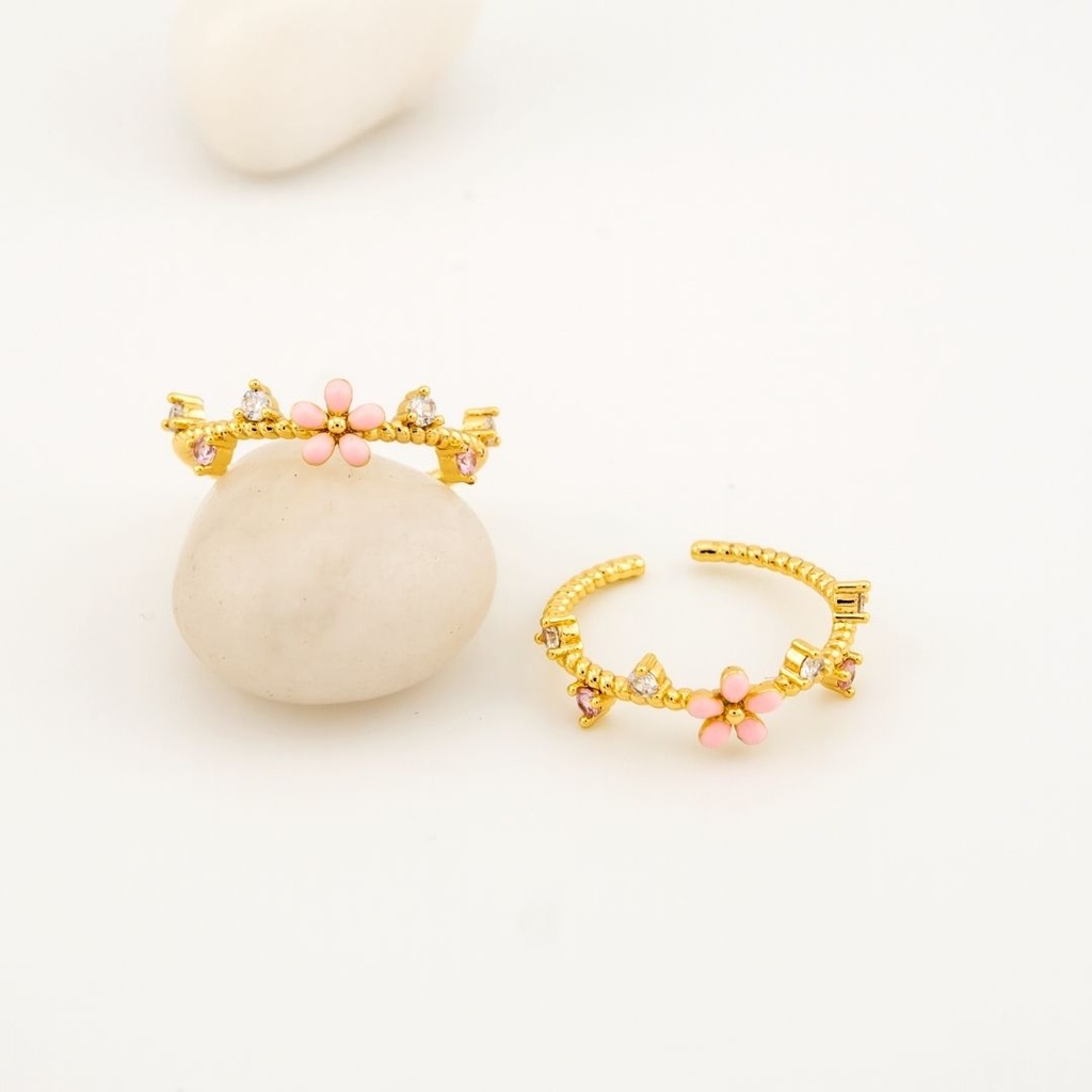 Anillo delgado ajustable  baño 18k 