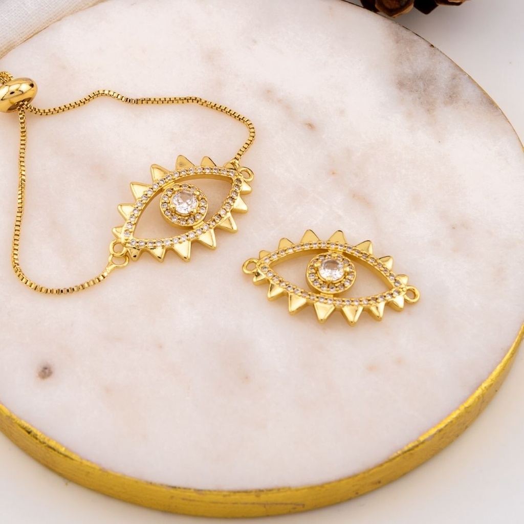 Enlace de ojo micropave y  baño 18k