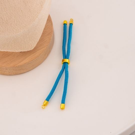 Pulsera ajustable azul baño 18k