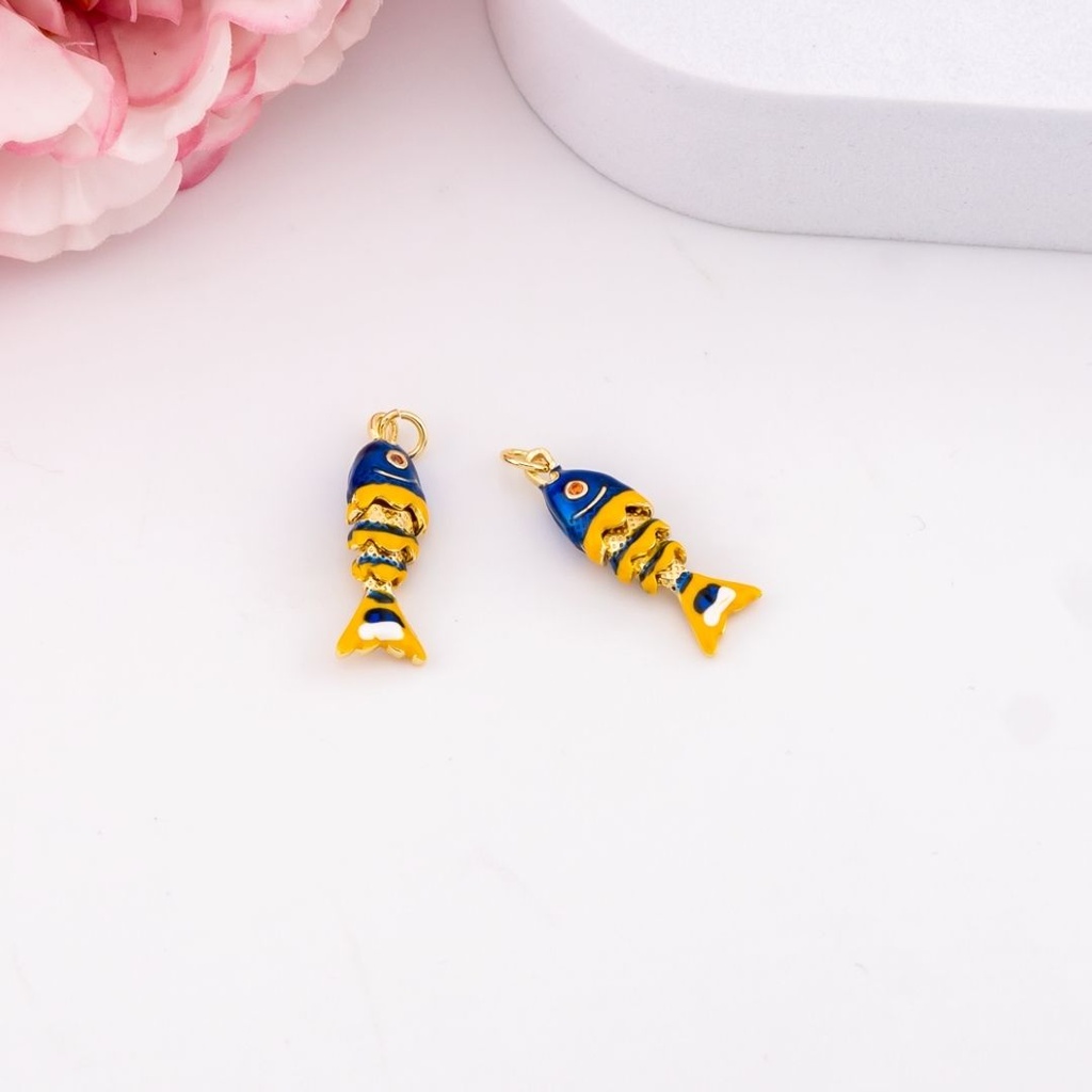 Dije de pez esmaltado baño 18k