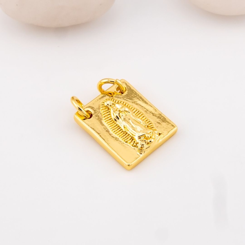 Dije medalla religiosa baño 18k
