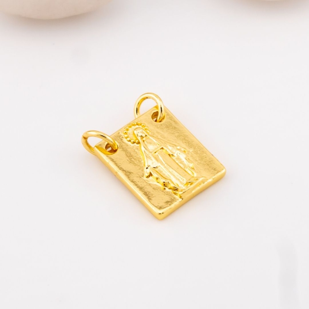 Dije medalla religiosa baño 18k
