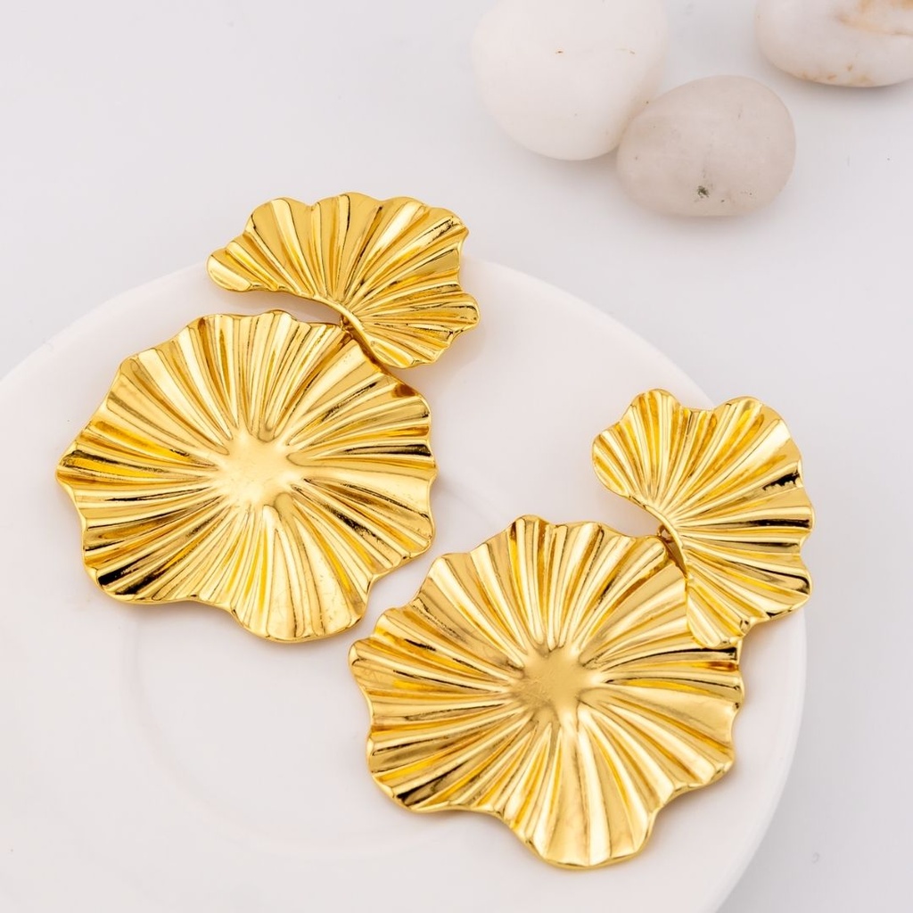 Aretes colgantes concha en acero inoxidable