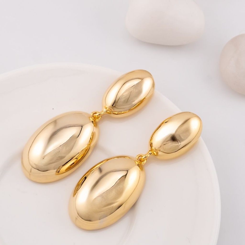 Aretes colgantes baño 18k pin de plata