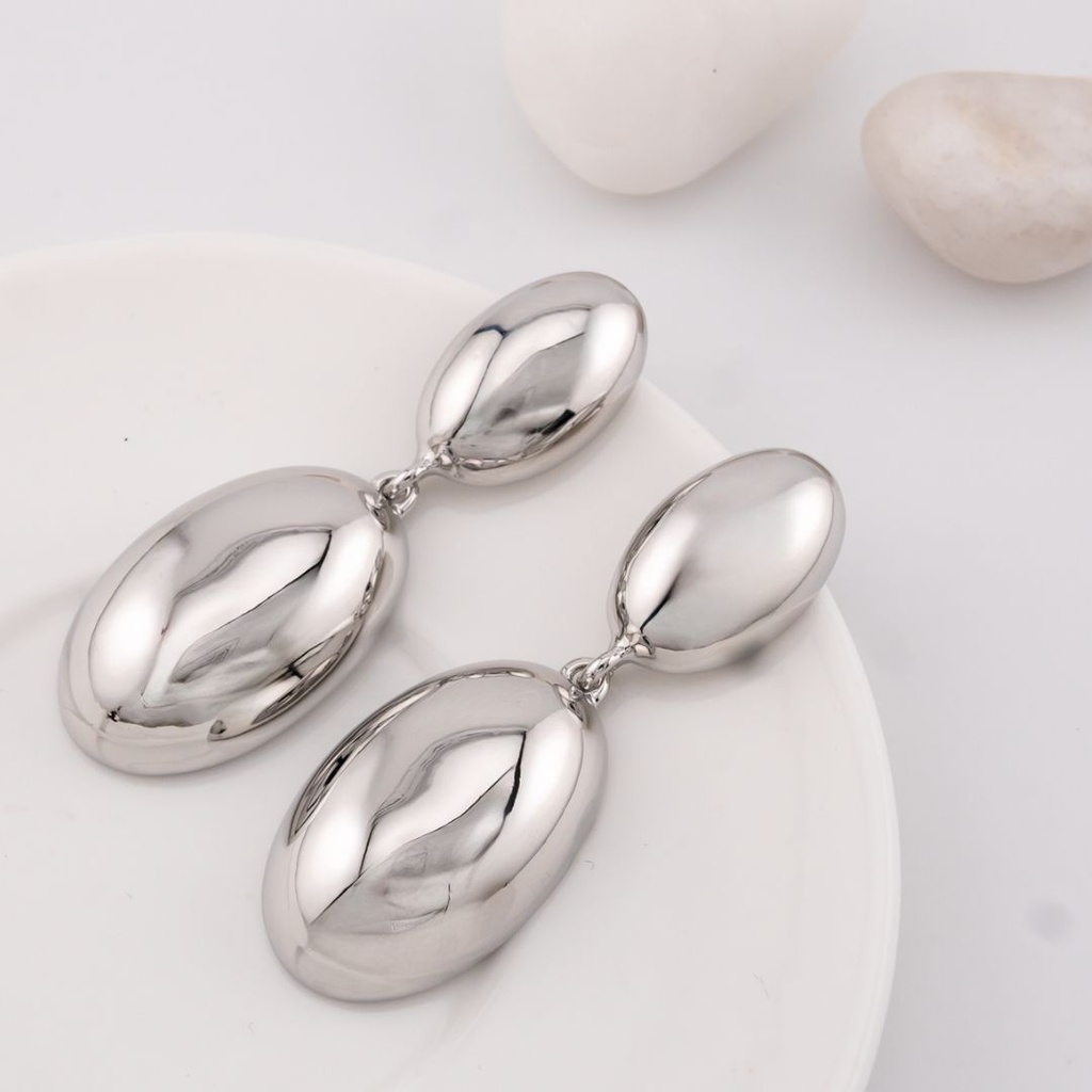 Aretes colgantes baño 18k pin de plata