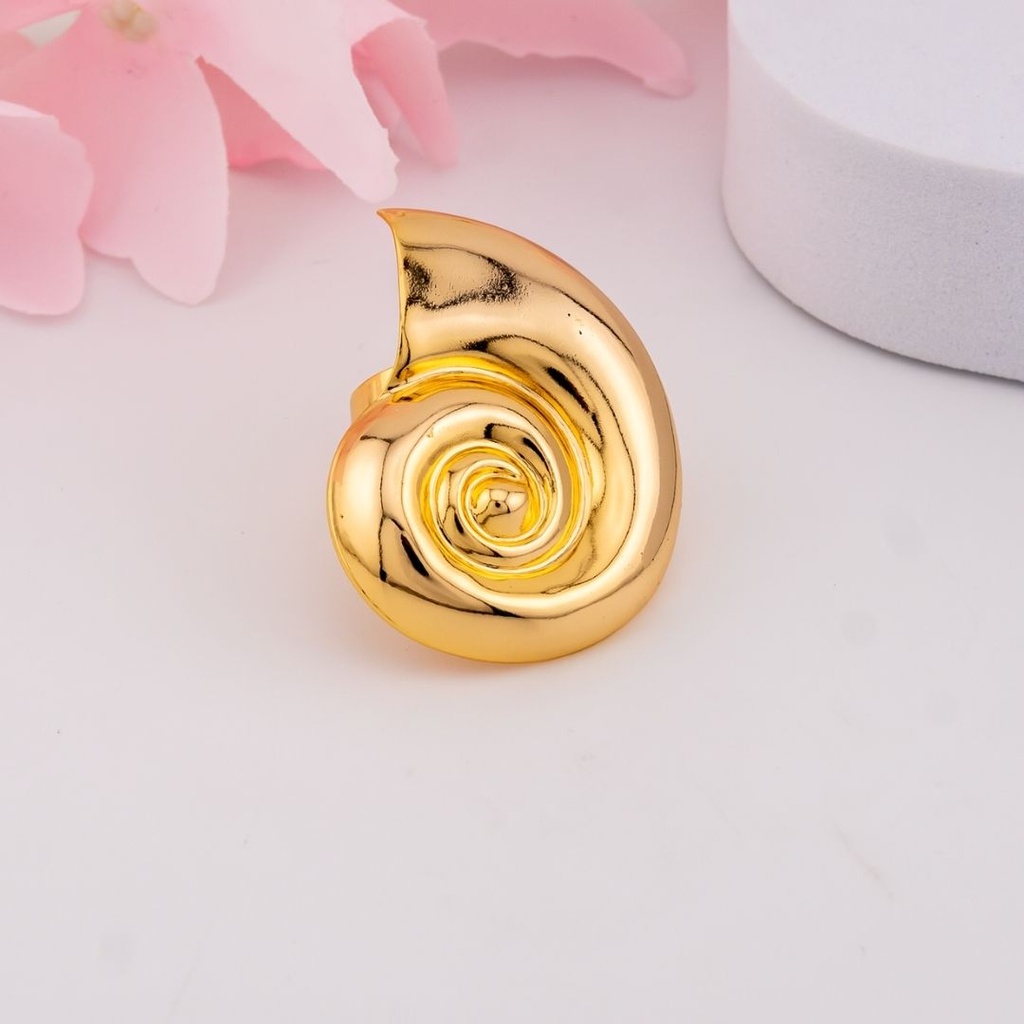Anillo ajustable de caracol baño 18k