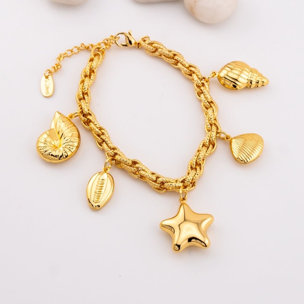 Pulsera con colgantes marinos acero inoxidable